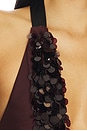 view 4 of 4 Payette Embroidered Neckline Halter Dress in Burgundy