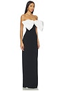 view 2 of 3 Bow Detail Strapless Gown in Black & White