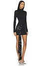 view 2 of 4 Polka Dot Overlay Detail Mini Dress in Black & Silver