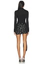 view 3 of 4 Polka Dot Overlay Detail Mini Dress in Black & Silver