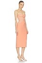 view 2 of 3 Fabric Contrast Pencil Skirt Midi Dress in Peach