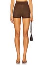 view 1 of 6 Rhinestone Embroidered Short in Brown