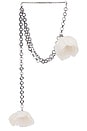 view 1 of 3 Feather Flower Chain Necklace in Off White & Silver