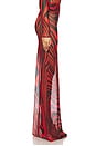 view 3 of 6 Mesh Maxi Skirt in Red & Black