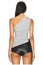 view 3 of 4 Side Ruched Satin Bow Rib Tank Top in Grey & Black