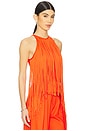 view 2 of 4 Fringe Neckline Halter Top in Orange