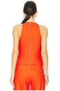 view 3 of 4 Fringe Neckline Halter Top in Orange
