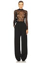 view 5 of 5 Floral Lace Long Sleeve Bodysuit in Black