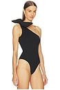 view 3 of 5 One Shoulder Bow Bodysuit in Black