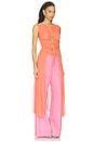 view 2 of 3 Ruched Halter Neck Mesh Top in Pink