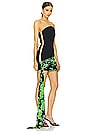view 2 of 4 Rose Printed Strapless Mini Dress in Black & Green