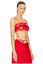 view 2 of 4 Satin Tape Trim Bra in Red