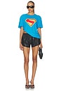 view 4 of 5 Supergirl Logo Printed Rhinestone T-shirt in Blue