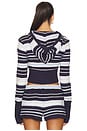 view 3 of 4 Surfside Striped Knit Zip Up in Ocean Blue