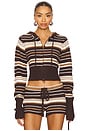 view 1 of 4 Surfside Striped Knit Zip Up in Sand Dune