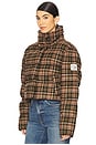 view 3 of 6 Cedar Plaid Puffer in Brown