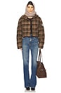view 5 of 6 Cedar Plaid Puffer in Brown