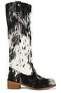 view 1 of 5 Ann Gaucho Boot in Black & White