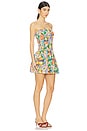 view 3 of 4 Fleur Shirred Mini Dress in Orange Wrappers