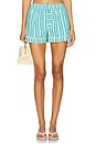 view 1 of 6 Ellis Boxer Shorts in Bold Turquoise Stripe