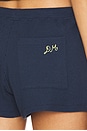 view 6 of 6 Pippa Waffle Short in Navy & Yellow