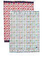 view 1 of 3 PANOS DE PRATO SET OF 2 TEA TOWELS in Tulip Check & Pink Cherry