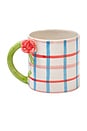 view 1 of 3 Hand Painted Tulip Handle Mug in Check