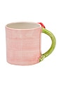 view 2 of 3 Hand Painted Tulip Handle Mug in Pink