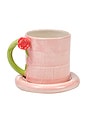 view 3 of 4 Hand Painted Chubby Saucer in Pink