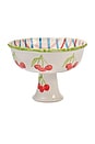 view 1 of 3 BOL HAND PAINTED FRILLY PEDESTAL BOWL in Check