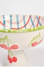 view 2 of 3 BOL HAND PAINTED FRILLY PEDESTAL BOWL in Check