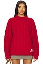 view 1 of 4 Ffion Stitch Interest Jumper in Red