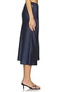 view 2 of 6 FALDA ELEA SATIN AND LACE MIDI in Navy