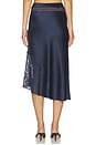 view 4 of 6 FALDA ELEA SATIN AND LACE MIDI in Navy