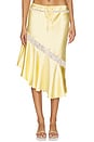view 1 of 6 Delphia Satin Midi Skirt in Yellow