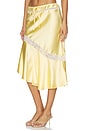 view 3 of 6 Delphia Satin Midi Skirt in Yellow