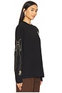 view 3 of 6 Cow Bow Long Sleeve Tee in Charcoal