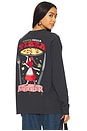 view 1 of 5 Pizza Party Long Sleeve Washed Tee in Charcoal
