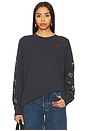 view 2 of 5 Pizza Party Long Sleeve Washed Tee in Charcoal