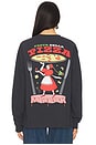 view 4 of 5 Pizza Party Long Sleeve Washed Tee in Charcoal