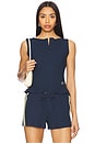 view 1 of 5 Hattie Waffle Cami in Navy & Yellow