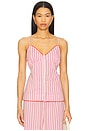 view 1 of 5 Cosima Strappy Cami Top in Pink Stripe