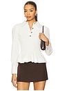 view 1 of 4 Hazel Shirred Shirt in White