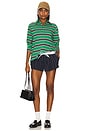 view 4 of 4 Cassia Shrunken Rugby Top in Green Stripe