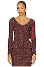 view 1 of 4 Suri Shirred Blouse in Burgundy