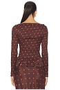 view 3 of 4 Suri Shirred Blouse in Burgundy