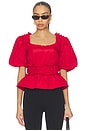 view 1 of 4 Everly Ruffle Blouse in Red