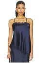 view 1 of 5 Tansy Satin And Lace Cami Top in Navy