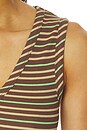 view 5 of 5 Arlea V-neck Tank Top in Brown Stripe