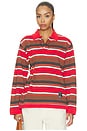 view 1 of 7 Noah Cinch Rugby Polo in Red	Stripe